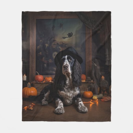 English Cocker Spaniel Pumpkins Halloween Beängsti Fleecedecke (Vorderseite)