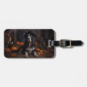 English Cocker Spaniel Pumpkins Halloween Beängsti Gepäckanhänger (Vorderseite horizontal)