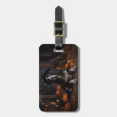 English Cocker Spaniel Pumpkins Halloween Beängsti Gepäckanhänger (Vorderseite vertikal)