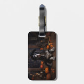 English Cocker Spaniel Pumpkins Halloween Beängsti Gepäckanhänger (Rückseite vertikal)