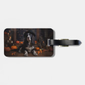 English Cocker Spaniel Pumpkins Halloween Beängsti Gepäckanhänger (Rückseite horizontal)