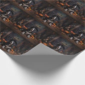 English Cocker Spaniel Pumpkins Halloween Beängsti Geschenkpapier (Ecke)