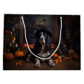 English Cocker Spaniel Pumpkins Halloween Beängsti Große Geschenktüte (Rückseite)