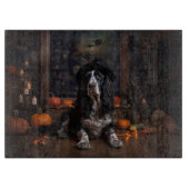 English Cocker Spaniel Pumpkins Halloween Beängsti Schneidebrett (Vorderseite)