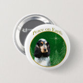 English Cocker Spaniel (roan) Peace Button (Vorne & Hinten)