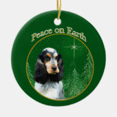 English Cocker Spaniel (roan) Peace Keramik Ornament (Vorne)