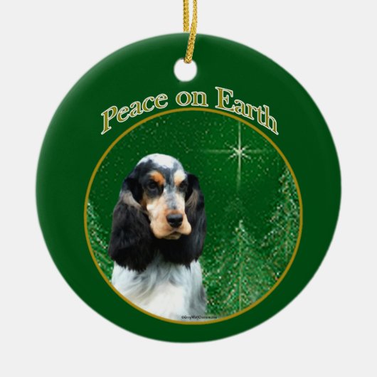 English Cocker Spaniel (roan) Peace Keramik Ornament (Vorne)