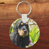 english-cocker-spaniel-schwarz und tan schlüsselanhänger (Vorderseite)