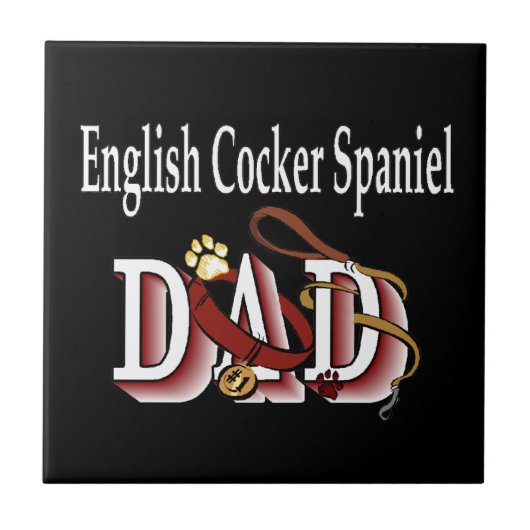 English Cocker Spaniel VATER Fliese (Vorderseite)