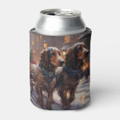 English Cocker Spaniel Weihnachtsfeiersaison Dosenkühler (Kanne Vorderseite)