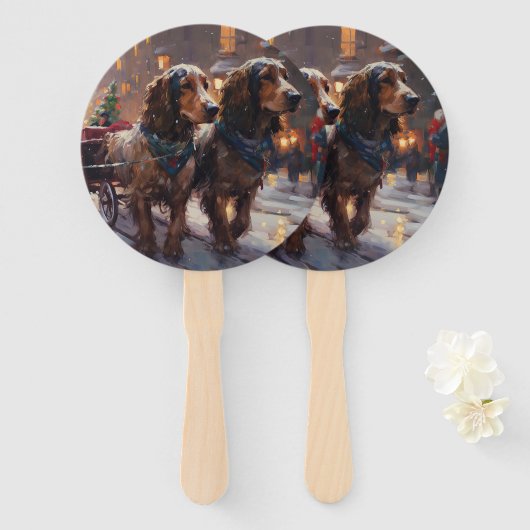 English Cocker Spaniel Weihnachtsfeiersaison Fächer (Vorne und Hinten)