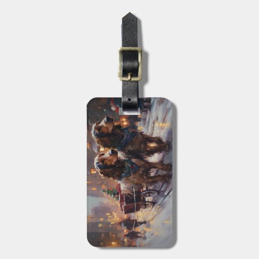 English Cocker Spaniel Weihnachtsfeiersaison Gepäckanhänger (Vorderseite vertikal)