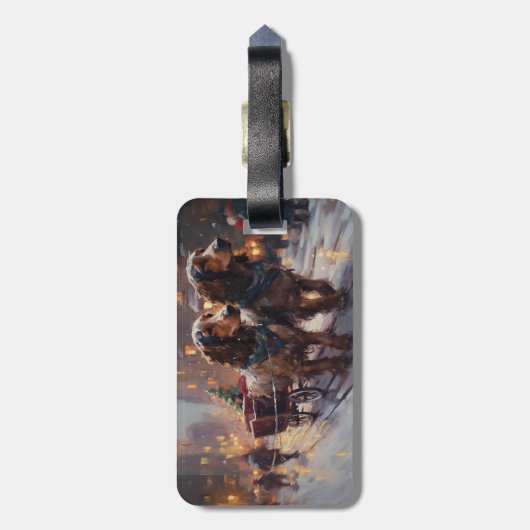 English Cocker Spaniel Weihnachtsfeiersaison Gepäckanhänger (Rückseite vertikal)