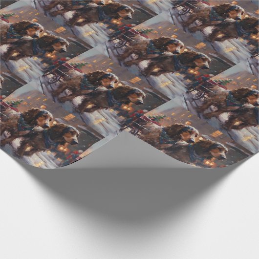 English Cocker Spaniel Weihnachtsfeiersaison Geschenkpapier (Ecke)