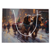 English Cocker Spaniel Weihnachtsfeiersaison Große Geschenktüte (Rückseite)