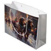 English Cocker Spaniel Weihnachtsfeiersaison Große Geschenktüte (Rückseite Schrägansicht)