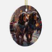 English Cocker Spaniel Weihnachtsfeiersaison Keramik Ornament (Rechts)