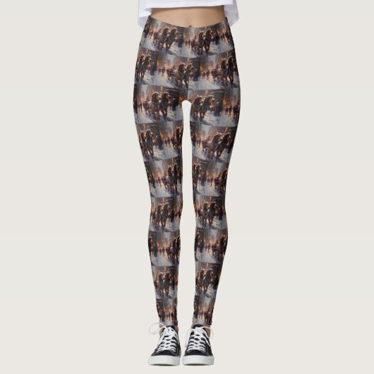 English Cocker Spaniel Weihnachtsfeiersaison Leggings (Vorderseite)