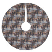 English Cocker Spaniel Weihnachtsfeiersaison Polyester Weihnachtsbaumdecke (Vorderseite)