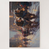 English Cocker Spaniel Weihnachtsfeiersaison Puzzle (Vertikal)