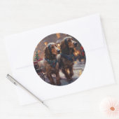 English Cocker Spaniel Weihnachtsfeiersaison Runder Aufkleber (Umschlag)