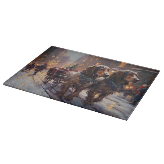 English Cocker Spaniel Weihnachtsfeiersaison Schneidebrett (Ecke)