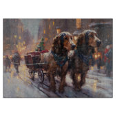 English Cocker Spaniel Weihnachtsfeiersaison Schneidebrett (Vorderseite)
