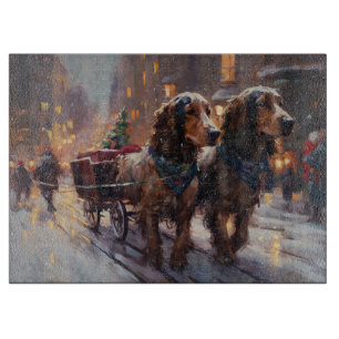 English Cocker Spaniel Weihnachtsfeiersaison Schneidebrett