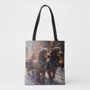 English Cocker Spaniel Weihnachtsfeiersaison Tasche