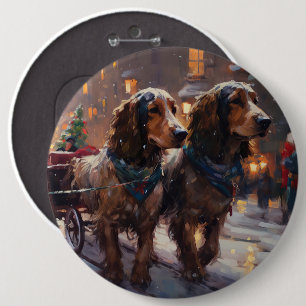 English Cocker Spaniel Weihnachtsfestliche Jahresz Button