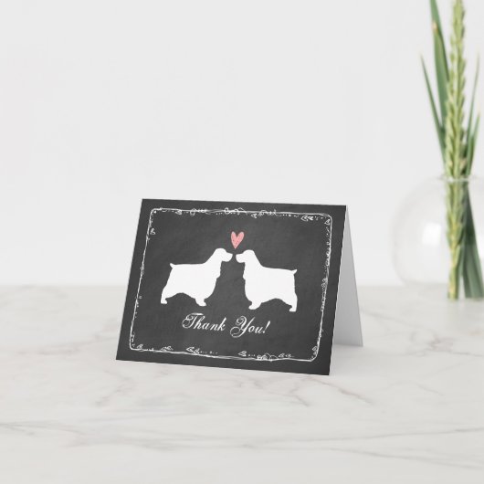 English Cocker Spaniels Wedding Vielen Dank Dankeskarte (Vorderseite)