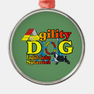 English Cocker Spanisch Agility Silbernes Ornament