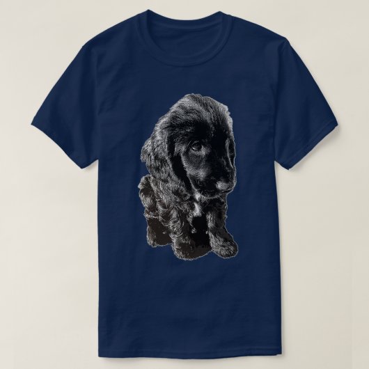 English Cocker Spanisch Black Puppy Dog Adorable  T-Shirt (Design vorne)