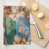 English Cocker Spanisch Holiday Baking: Weihnachte Geschirrtuch (Viertel Falte)