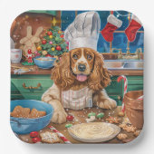 English Cocker Spanisch Holiday Baking: Weihnachte Pappteller (Vorderseite)