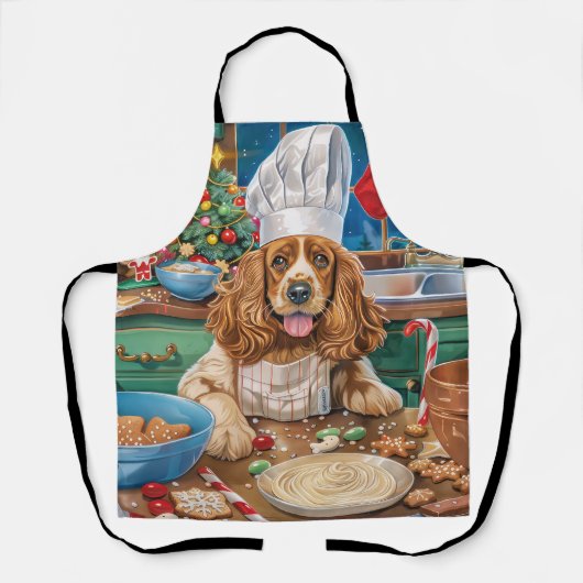English Cocker Spanisch Holiday Baking: Weihnachte Schürze (Vorderseite)