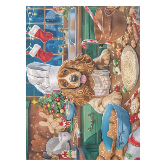 English Cocker Spanisch Holiday Baking: Weihnachte Tischdecke (Vorderseite)