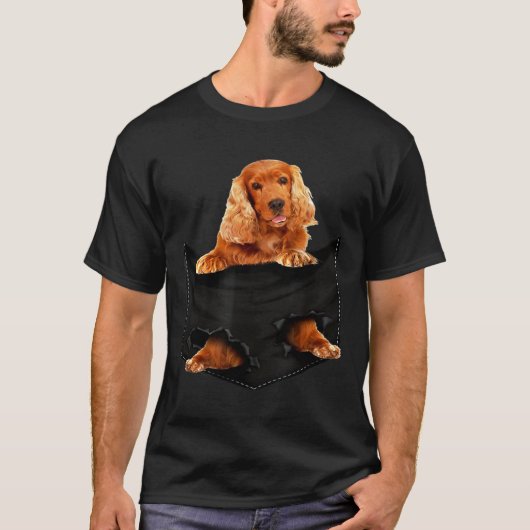 English Cocker Spanisch Red Pocket Mid T-Shirt (Vorderseite)