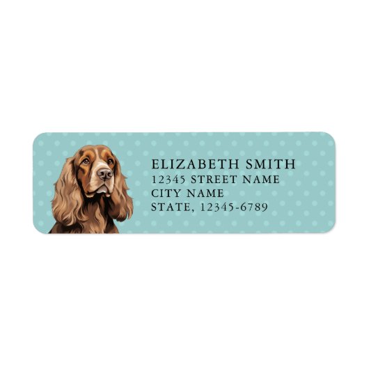 English Cocker Spanisch Rücksendeadresse Label (Vorne)