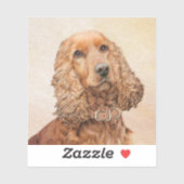 English Cocker Spanische Malerei - Original Dog Ar Aufkleber (Blatt)