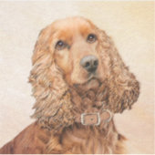 English Cocker Spanische Malerei - Original Dog Ar Aufkleber (Vorderseite)