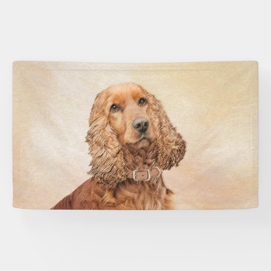 English Cocker Spanische Malerei - Original Dog Ar Banner (Horizontal)