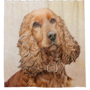 English Cocker Spanische Malerei - Original Dog Ar Duschvorhang