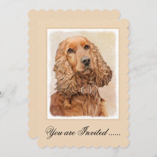 English Cocker Spanische Malerei - Original Dog Ar Einladung (Vorne/Hinten)