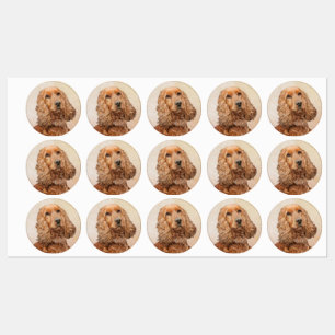 English Cocker Spanische Malerei - Original Dog Ar Etiketten