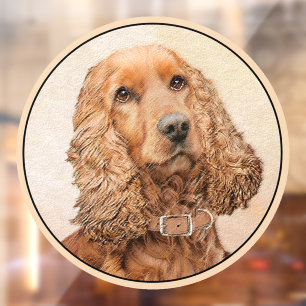 English Cocker Spanische Malerei - Original Dog Ar Fensteraufkleber