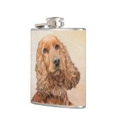 English Cocker Spanische Malerei - Original Dog Ar Flachmann (Links)