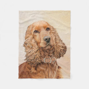 English Cocker Spanische Malerei - Original Dog Ar Fleecedecke