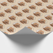 English Cocker Spanische Malerei - Original Dog Ar Geschenkpapier (Ecke)