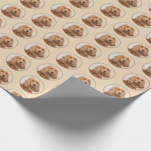 English Cocker Spanische Malerei - Original Dog Ar Geschenkpapier (Ecke)